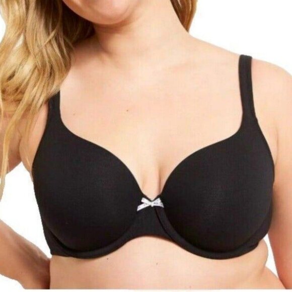 Cacique Lane Bryant Womens Bra T Shirt Cotton Blend Size 38C Black - Picture 4 of 9